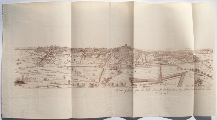 A View of London – from the North – showing the Fortifications from Whitechapel to Tothill Fields – 1642 & 1643